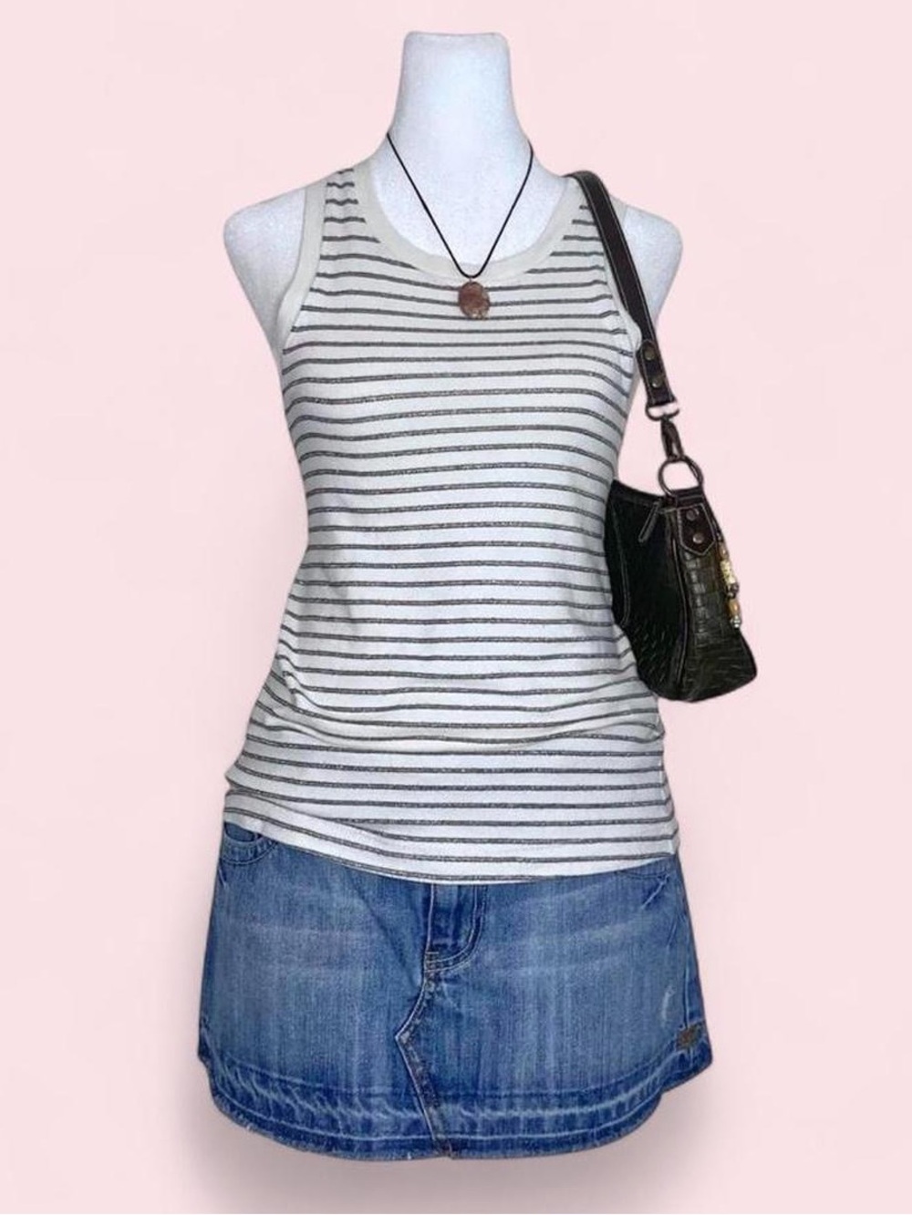 CURRENT/ELLIOTT The Easy Striped Crewneck Muscle Tank size 0